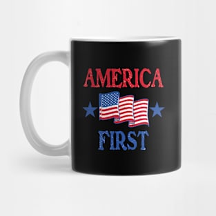 America first USA American patriot flag Memorial Day vintage Mug